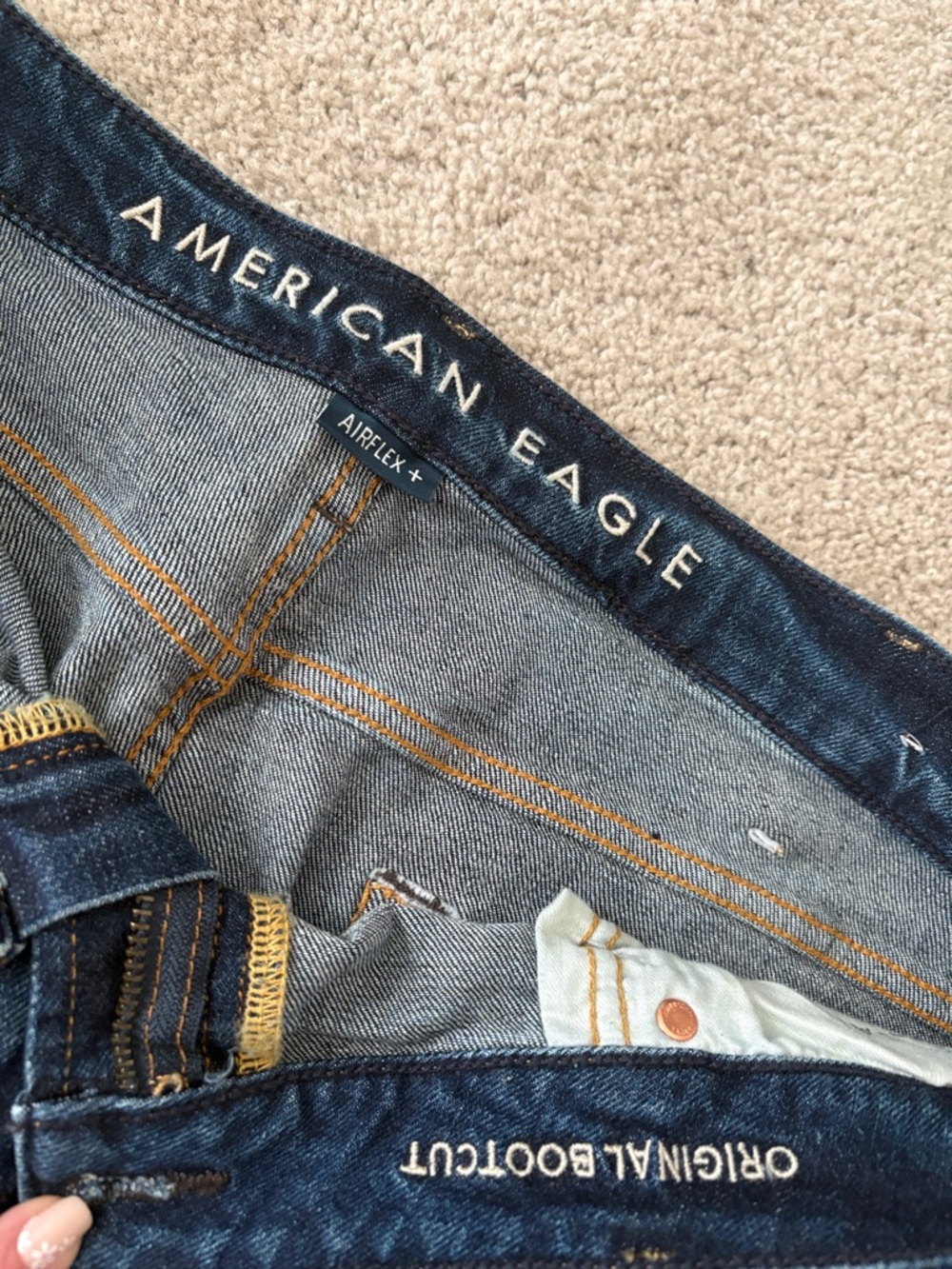 American Eagle Outfitters Men's Dark Blue Bootcut Jeans - Picture 4 of 10